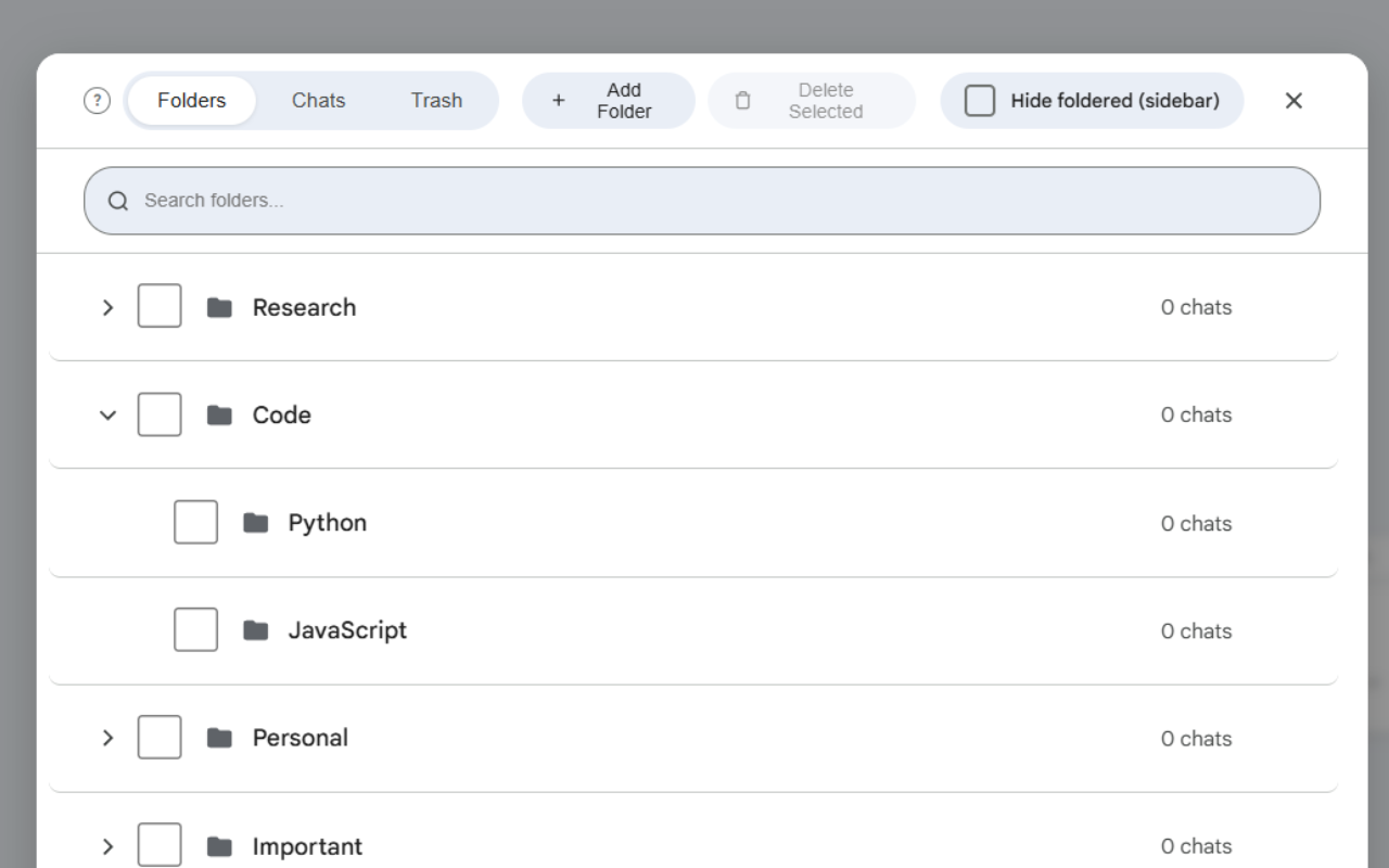 Superpower for Gemini folders feature in light mode