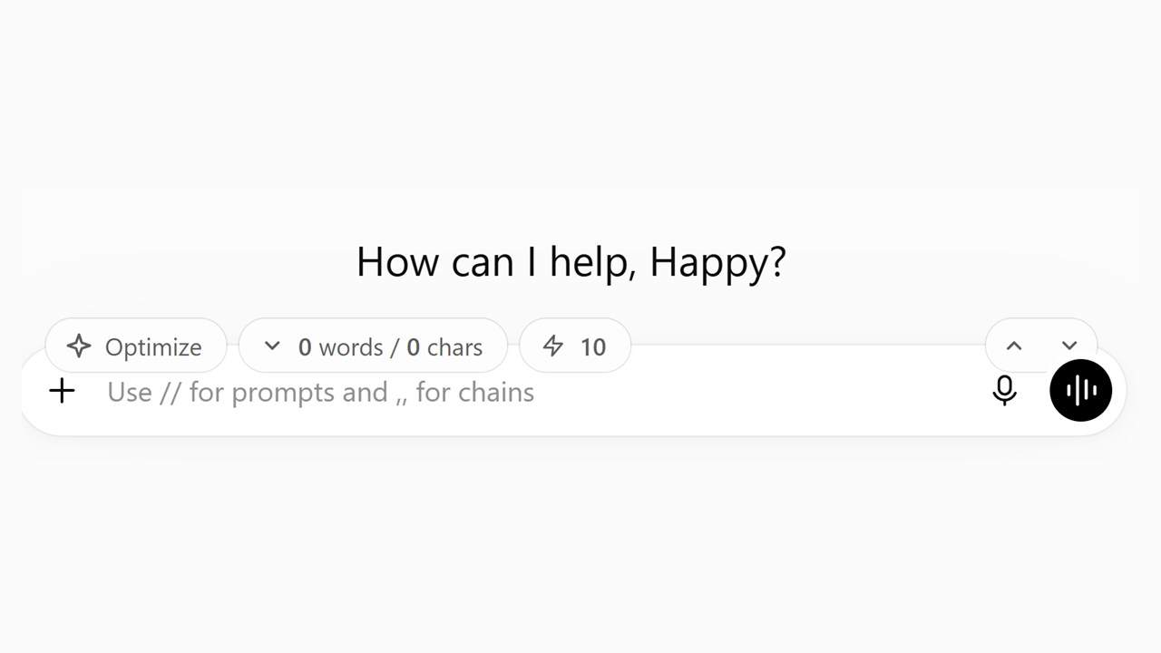 Superpower for ChatGPT message bar with prompt optimizer, word counter and daily usage counter, light mode