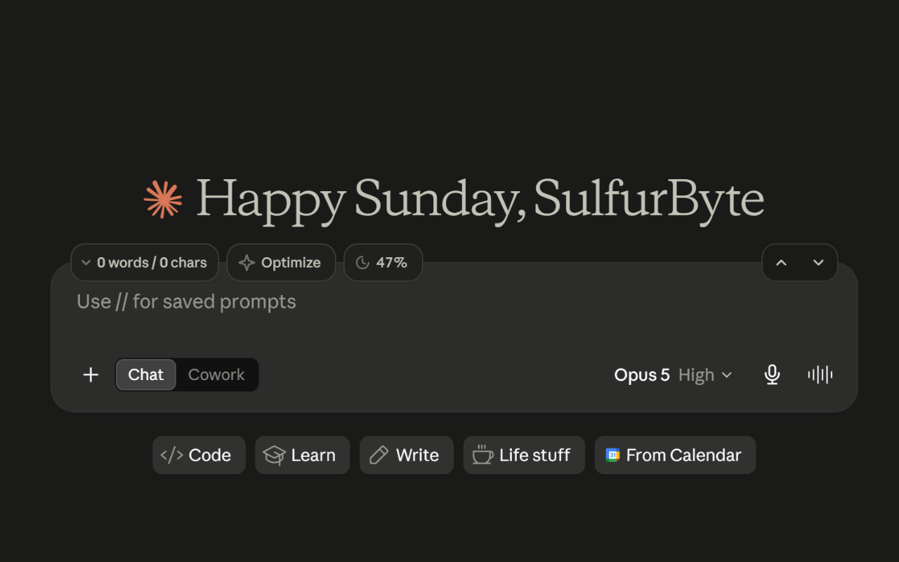 Superpower for Claude message bar with word counter, prompt optimizer and usage tracker, dark mode